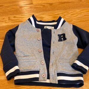 Heather Gray and Navy Baby Varsity Jacket